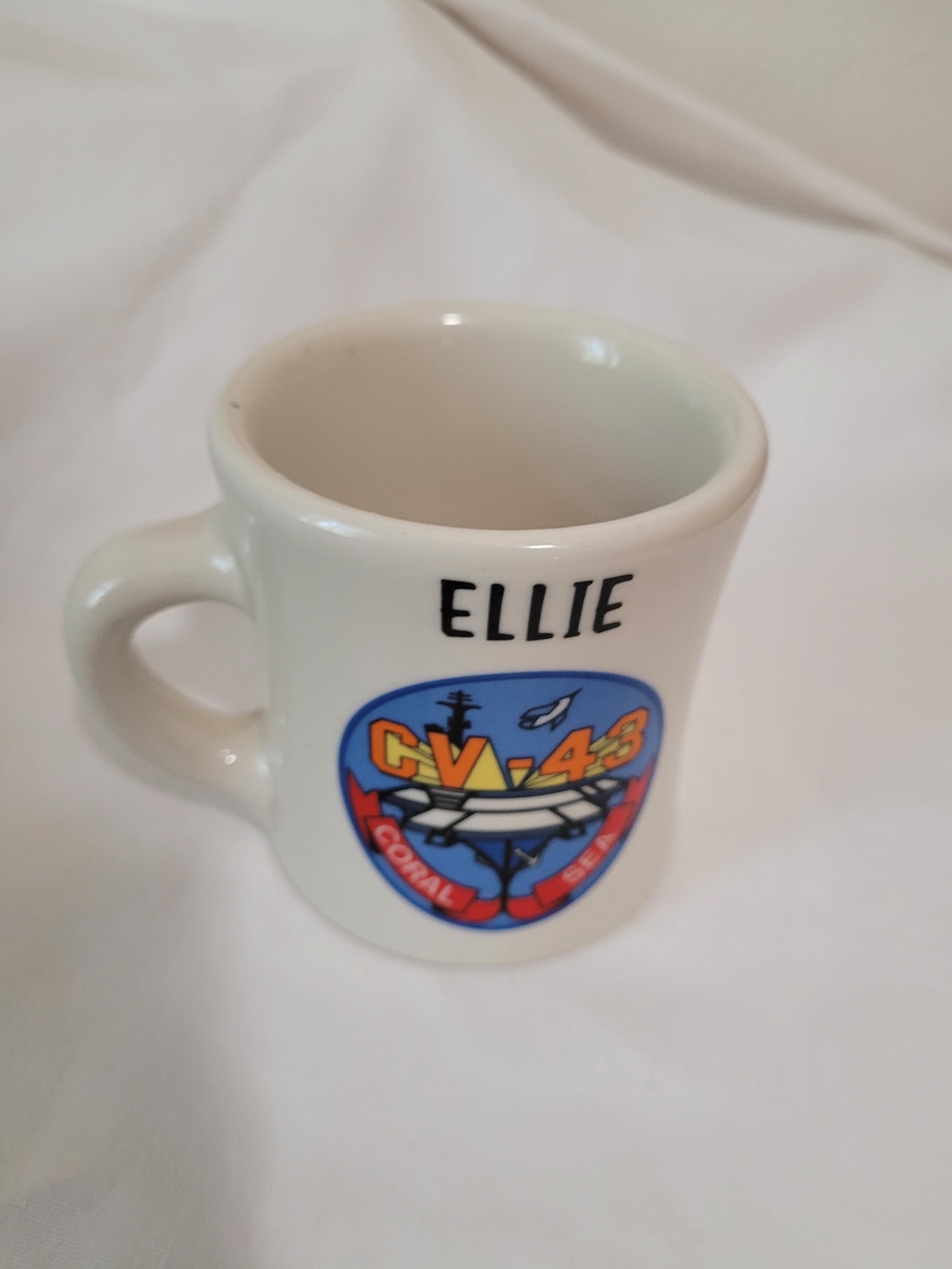 Vintage Victor Mug USS Coral Sea CV 43 With "Ellie" Inscribed On The Front - Picture 8 of 9